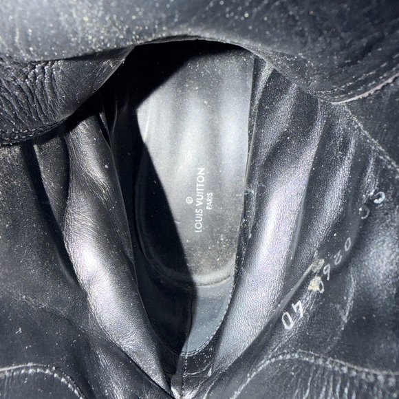 Louis Vuitton Black and Brown Monogram Lace-Up Boots - Picture 7 of 7